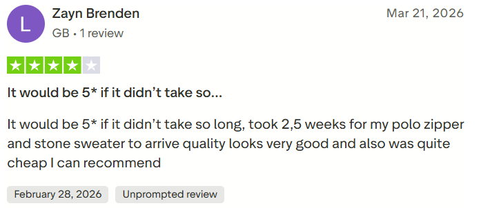 Trustpilot review 5