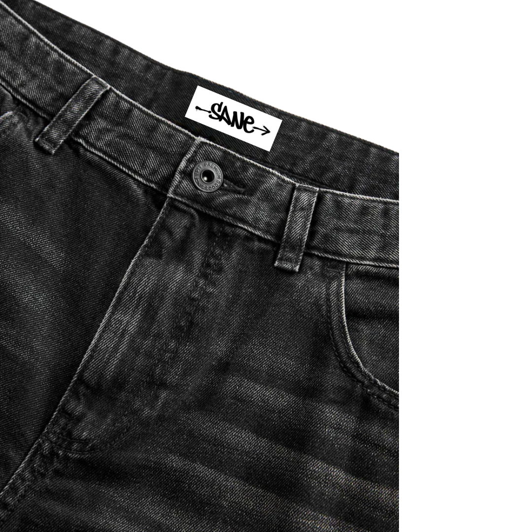 SANE - Black Washed Baggy Jeans