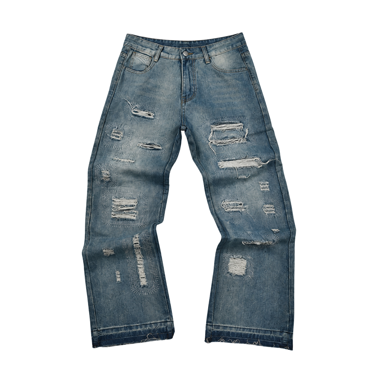 Frayed Flared Jeans