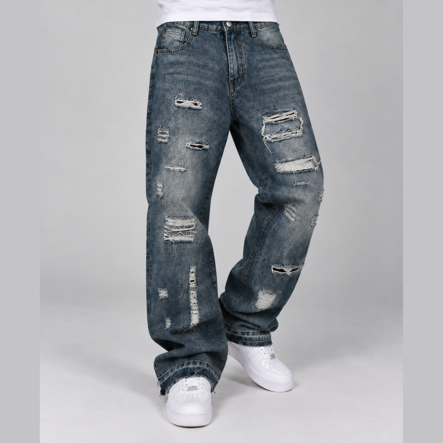 Frayed Flared Jeans